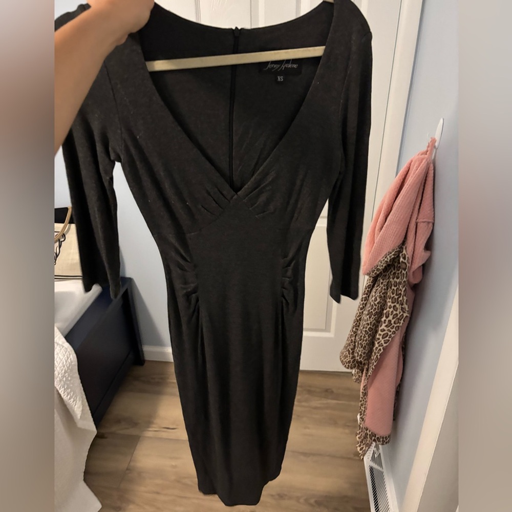 Charcoal gray fitted dress